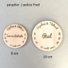 Sous Verre 3 personnalisations : nom des mariés, date du mariage et prénom de l'invité (modèle Thib)