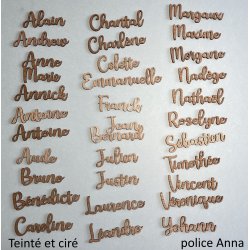 Police Anna , Bois, marques places, prénoms