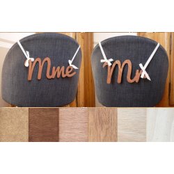 M et Mme - Mr and Mrs - Monsieur et Madame -  Décoration de chaises  pour les Mariés - Mariage.