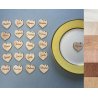 Coeur, marque-place en bois gravé.