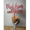 Cake Topper Anniversaire,  Joyeux Anniversaire avec l'âge, en medium naturel ou peint, police Anna