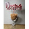 Cake Topper Bonne Fête Maman, en bois medium ou  peint