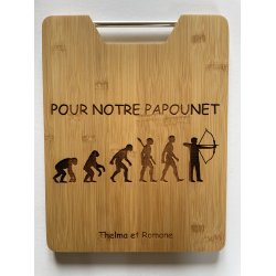 Entièrement personnalisée, Planche en Bambou, 32.5X25 cm, gravée avec votre photo ou votre image, planche charcuterie, fromage