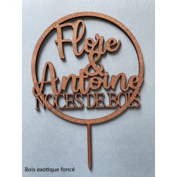 Cake Topper  Noces de Bois,...