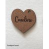 Coeur, marque-place en bois gravé.