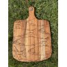 Planche en Acacia, 30 cm x 45 cm, gravée poissons.
