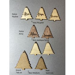 Marques places Sapin en bois gravés