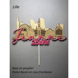 Cake Topper Villes, de votre choix, en bois  ou  peint