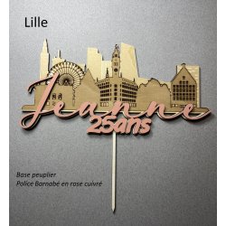 Cake Topper Villes, de votre choix, en bois  ou  peint