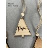 Etiquette cadeau personnalisée SAPIN avec perle et ficelle