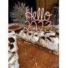 Cake Topper "Hello Nouvelle Année" , en bois  peint