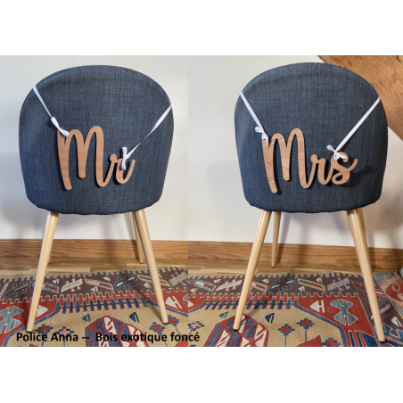 M et Mme - Mr and Mrs - Monsieur et Madame -  Décoration de chaises  pour les Mariés - Mariage