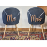 M et Mme - Mr and Mrs - Monsieur et Madame -  Décoration de chaises  pour les Mariés - Mariage.