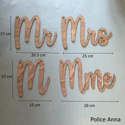 M et Mme - Mr and Mrs - Monsieur et Madame -  Décoration de chaises  pour les Mariés - Mariage