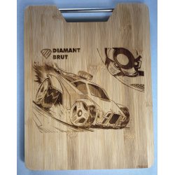Planche en Bambou personnalisée - Gravure à partir de votre dessin ou photo - 32.5x25 cm