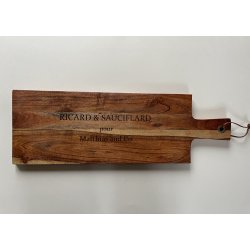 Ricard & Sauciflard  "Votre prénom" and co ,  Planche en Acacia