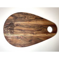 Planche en Acacia personnalisée - Gravure à partir de votre dessin ou photo - 40x26 cm