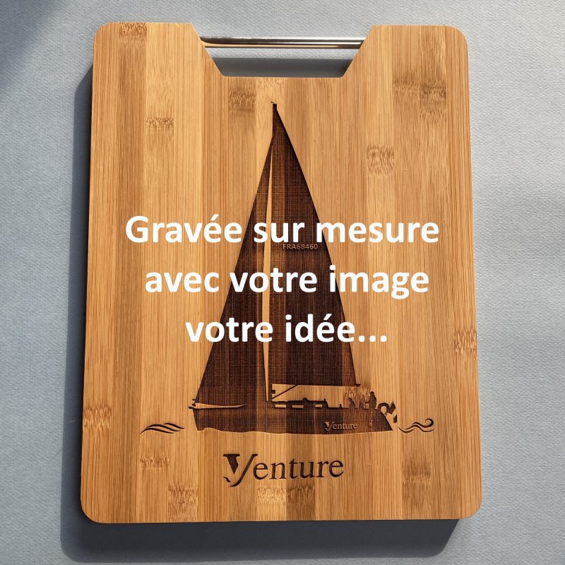 Planche en Bambou personnalisée - Gravure à partir de votre dessin ou photo - 32.5x25 cm