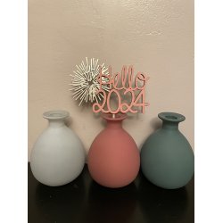 Cake Topper "Hello Nouvelle Année" , en bois  peint