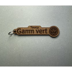 Porte clés  en bois gravé à...
