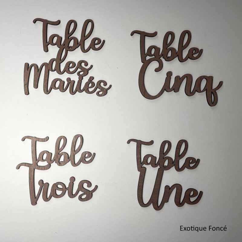 un Numéro de table pour plan de table suspendu