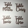un Numéro de table pour plan de table suspendu