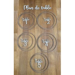 Numéros de table en chiffre pour plan de table suspendu