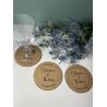 Sous Verre 3 personnalisations : nom des mariés, date du mariage et prénom de l'invité (modèle Clem)