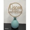 Cake Topper  Joyeux Anniversaire dans un cercle, en bois.
