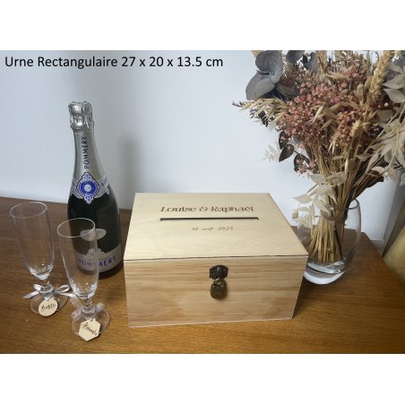 Urne Rectangulaire Gravée Personnalisée – 27 × 20 × 13,5 CM
