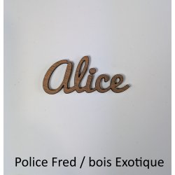Prénom en bois, marque place