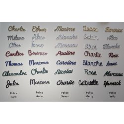 Prénom en couleur, marque place