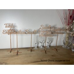 Nom de table Personnalisé, en Bois, sur Support