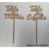 Nom de Table des Mariés ou Enfants, en Bois, sur Pic
