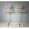 Nom de Table des Mariés ou Enfants, en Bois, sur Support