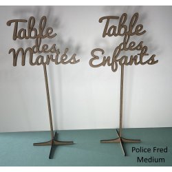 Nom de Table des Mariés ou Enfants, en Bois, sur Support