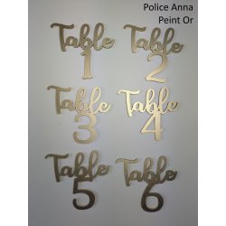 un Numéro de table en chiffre pour plan de table suspendu