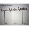 Numéro en Lettres, en bois, sur pic