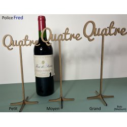Numéro en Lettres, en bois, sur support