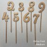 Numéro en Chiffre, en bois, sur pic