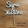Cake Topper Mariage, en bois.