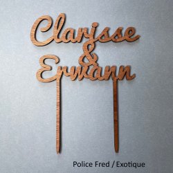 Cake Topper Mariage, en bois.