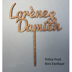 Cake Topper Mariage, en bois.