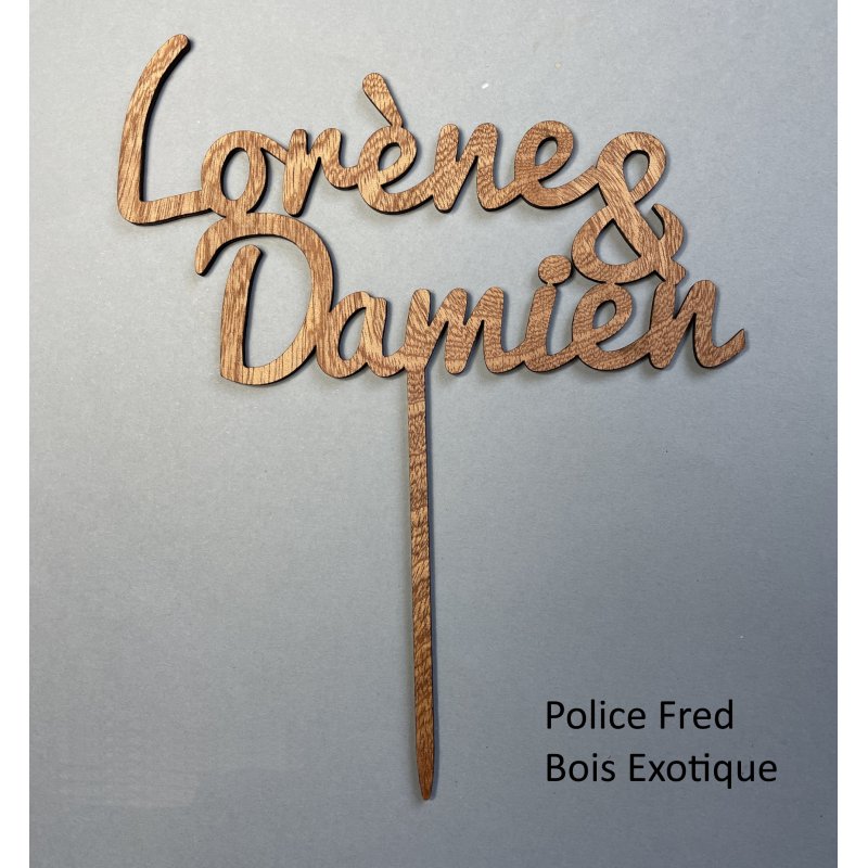 Cake Topper Mariage, en bois.