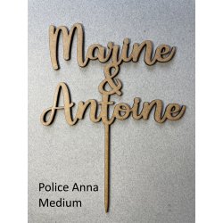 Cake Topper Mariage, en bois.