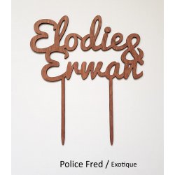 Cake Topper Mariage, en bois.