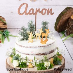 Cake Topper un Prénom, en bois