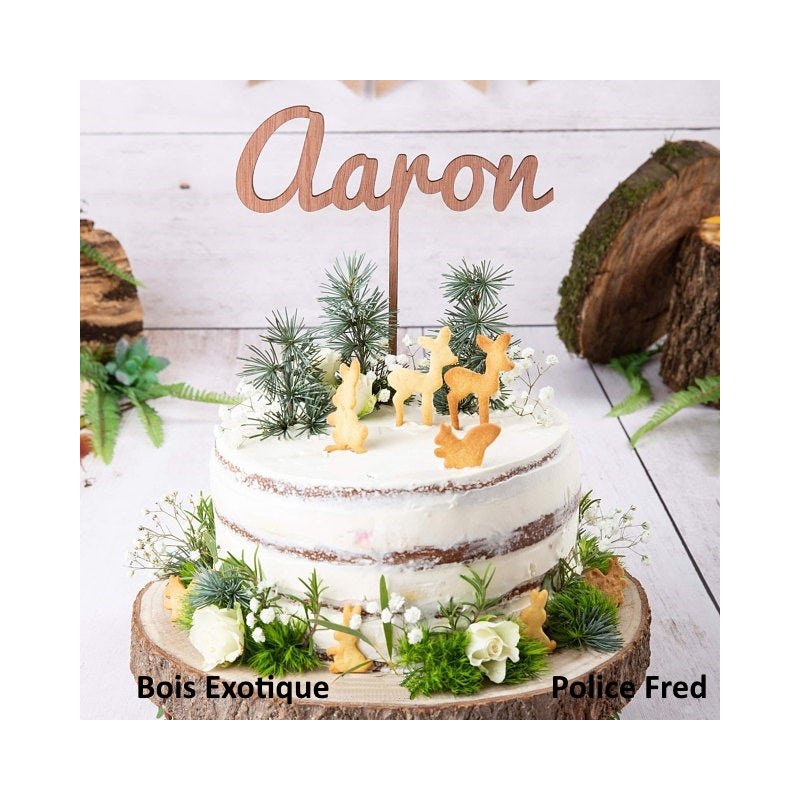 Cake Topper un Prénom, en bois
