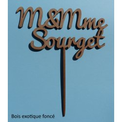 Cake Topper mariage, Mr & Mme, en bois.