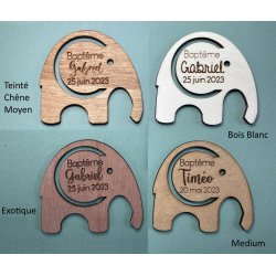 Médaillon Eléphant ,  en bois gravés